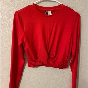 red h&m crop top